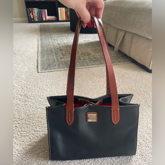 Dooney & Bourke Black and Brown Satchel Purse - Picture 6 of 9